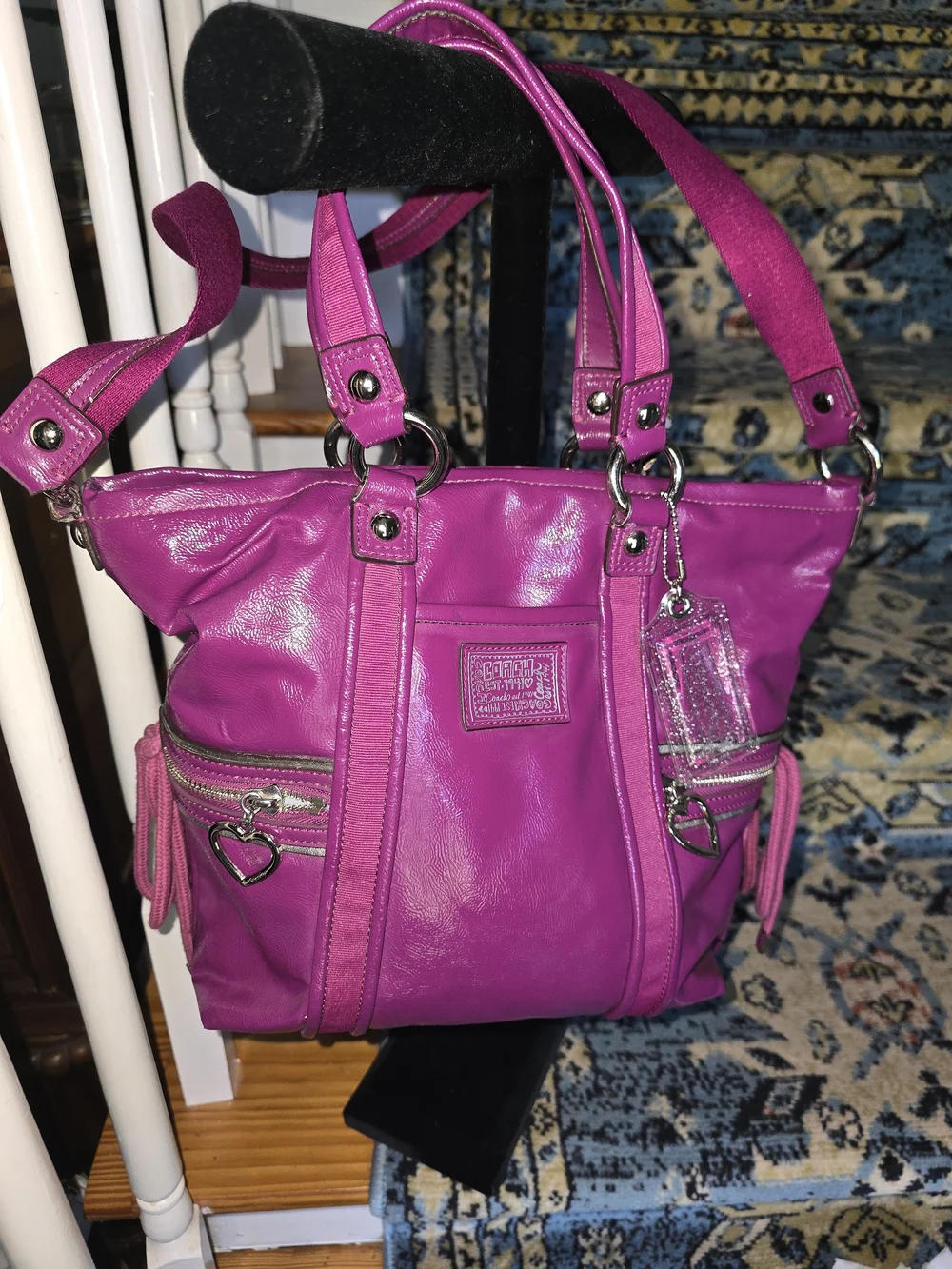 Coach Poppy Vibrant Fuchsia Shoulder Tote